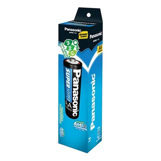 Pilha AA Panasonic Super Hyper UM-3SH Cilíndrica - kit de 52 unidades