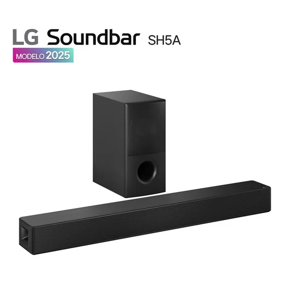 LG Soundbar SH5A | Barra de sonido 4.1 canales con 600W, AI Sound Pro y WOW Interface | DTS VIRTUAL:X disfruta de un modo de sonido envolvente virtual | Claridad de voz mejorada y control desde ThinQ