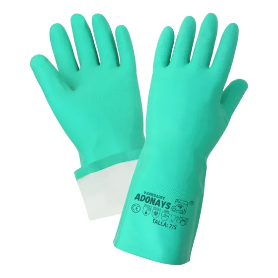Guantes Nitrilo Flocado Verde (par)