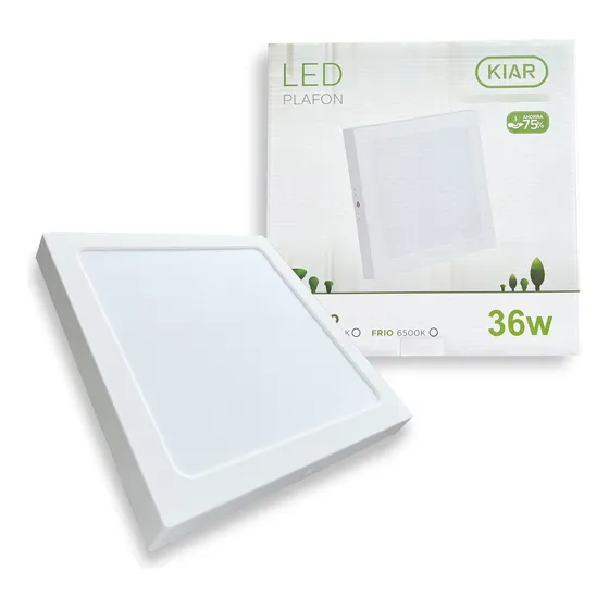 Plafón Led Cuadrado De Aplicar 36w Resiliente Blanco Frío