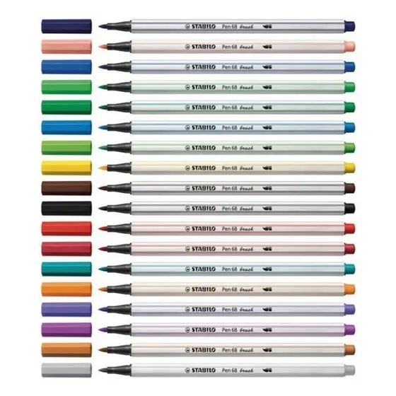 Lapices Stabilo Brush Pen Punta Pincel Set X 18 Unidades 