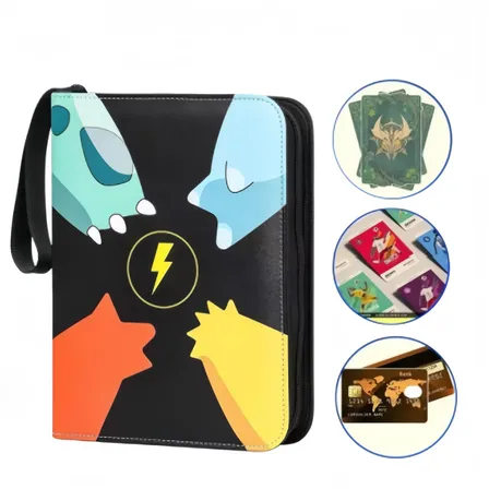 Álbum Pasta Fichário Para Pokémon Com Zíper Porta 900 Cartas
