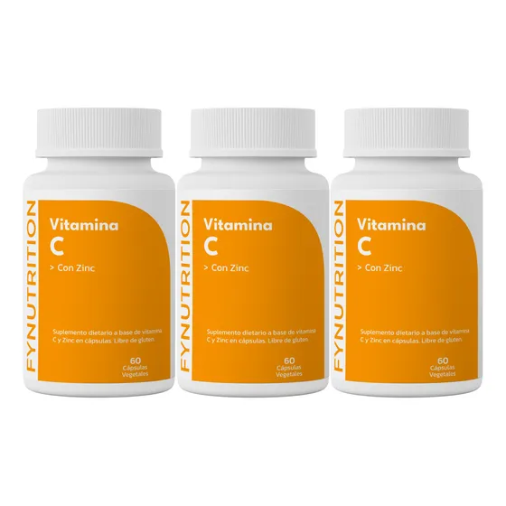 Vitamina C 1000mg + Zinc - Fynutrition - Antioxidante - X3