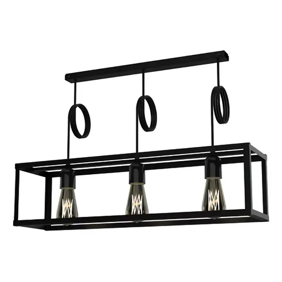 Lampara Techo Colgante Dormitorio Luces Cubo Industrial E27