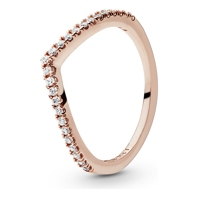 Anel Pandora Chevron Brilhante Em Ouro Rose Anel Pandora Chevron Brilhante Em Ouro Rose