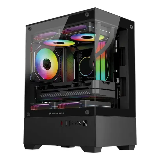 Gabinete Gamer Balam Rush Nitrox Glow Crystal 4700c Matx Negro
