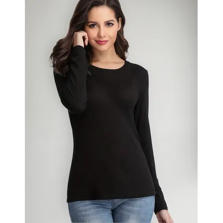 Camiseta Polar - Cuello Redondo - Diseño Liso Mujer