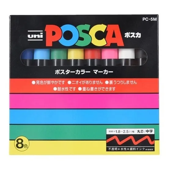 Marcadores Posca Punta Media Set De 8 Colores
