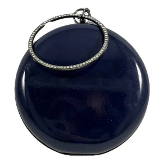 Cartera Clutch Circular Purpurina Asa Redonda Strass Import