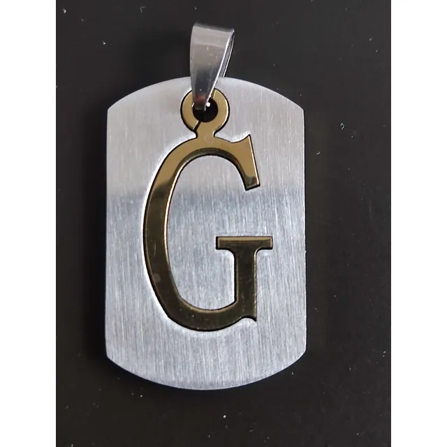 Dije De Acero Y Baño De Oro Letra G Nuevo Prenda De Calidad