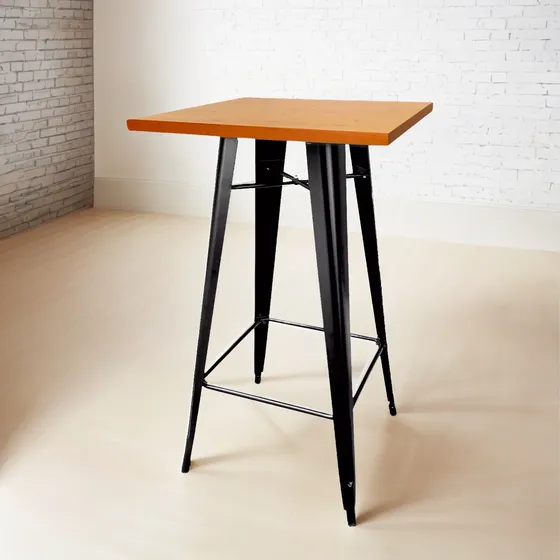 Mesa Comedor Alta Para Bar O Cocina Tolix 60x60