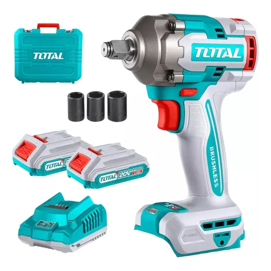 Llave De Impacto 400 Nm + 2 Baterias 2ah Total Tiwli2040 Color Turquesa Frecuencia 50/60Hz
