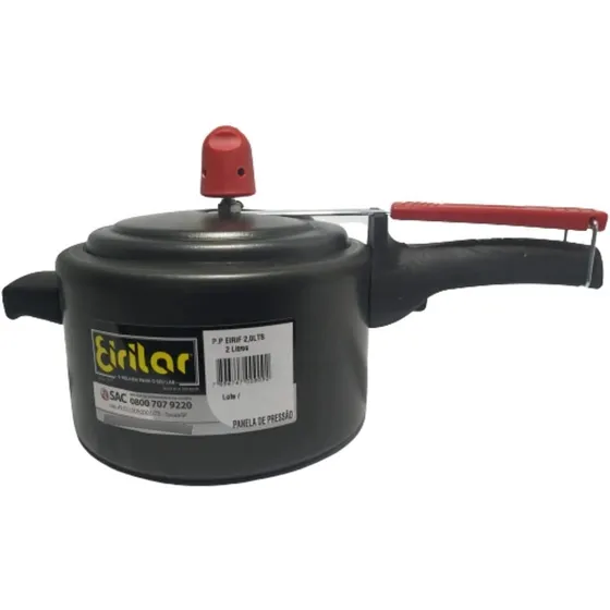 Panela De Pressão Eirilar 2 Litros Antiaderente Eiriflon Cor Preto