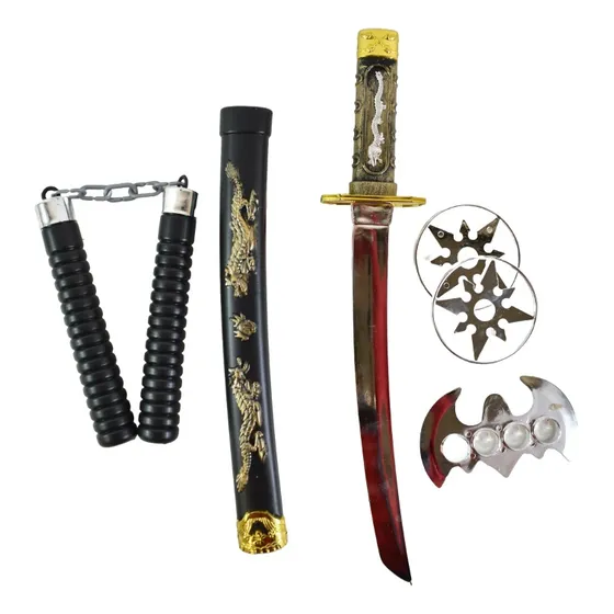 Set De Ninja 6 Pcs Juguete Para Niños Disfraz Cosplay