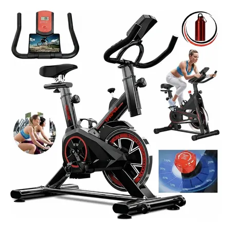 Bicicleta Ergométrica Spinning Fitness Academia 150 Inércia Preto Vermelha 0