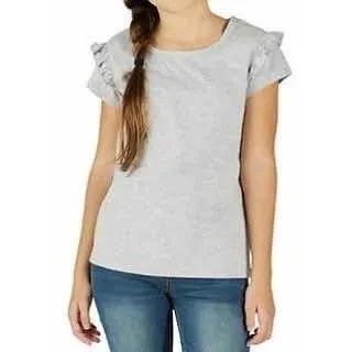 Franelas Para Niñas, Talla 14/16. Gris
