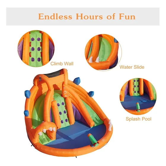 Kinfant Tobogan Agua Inflable Para Casa Rebote Pared Do