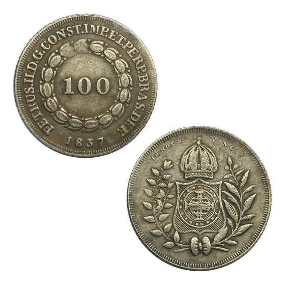 Moeda 100 Réis 1837 - Cópia