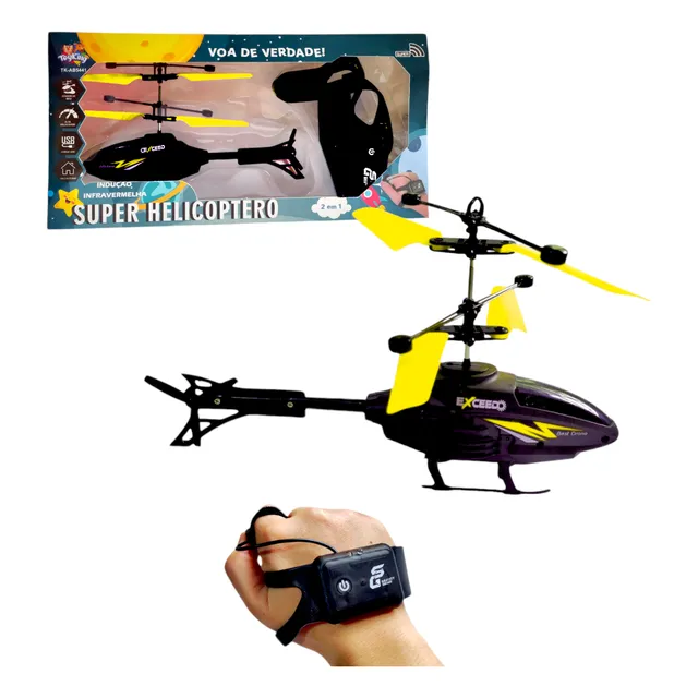 Avião Helicóptero Drone Voa Por Indução Controle Pulseira
