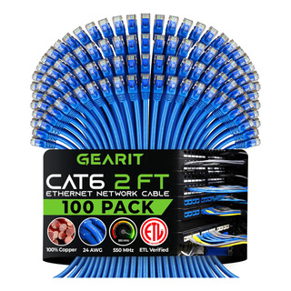 Cable Ethernet Gearit Cat 6 Cat6 Snagless Patch 2, Paquete D Cable Ethernet Gearit Cat 6 Cat6 Snagless Patch 2, Paquete D