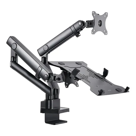 Soporte Articulado Escritorio Acteck Sm636 Monitor + Laptop Color Negro