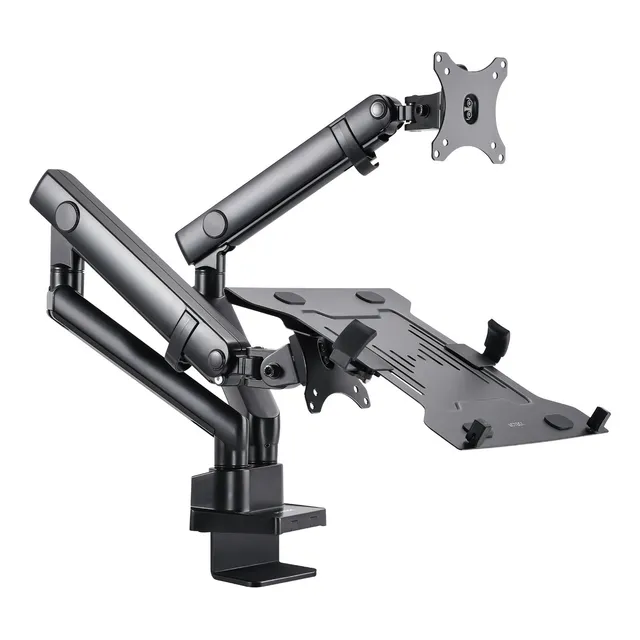 Soporte Articulado Escritorio Acteck Sm636 Monitor + Laptop Color Negro
