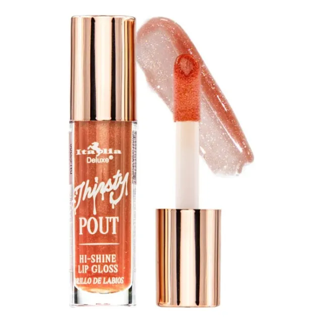 Labial Lip Gloss Thirsty Pout Hi-shine Italia Deluxe Brillo Color 09 Golden Hour