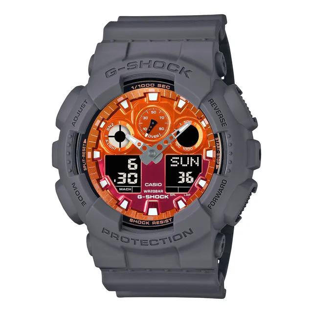 Reloj Casio G-shock Modelo: Ga-100fl-8acr Correa Negro