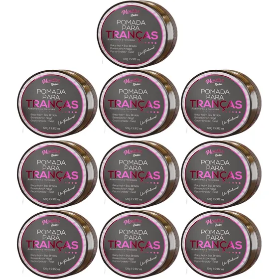 10 Pomada Modeladora Para Trança Ultra Fixação 120g Monster
