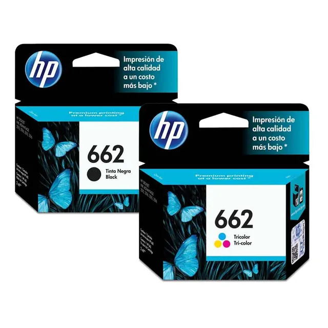 Dúo Cartuchos De Tinta  Hp 662 Original Negro Y Tricolor 