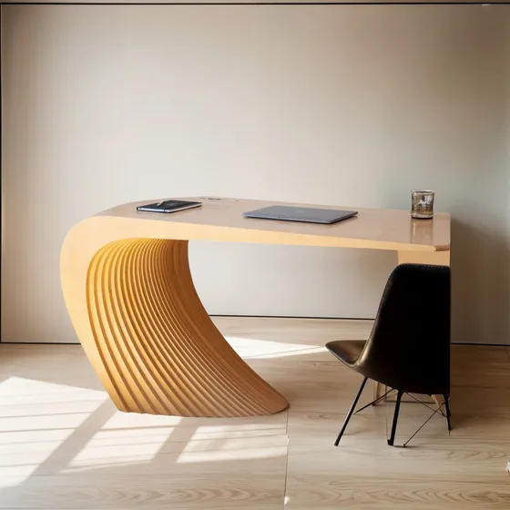 Mesa De Escritório Bellator Design Ripado 100x60x75