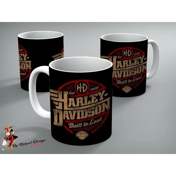 Taza De Ceramica Harley Davidson Vintage 01