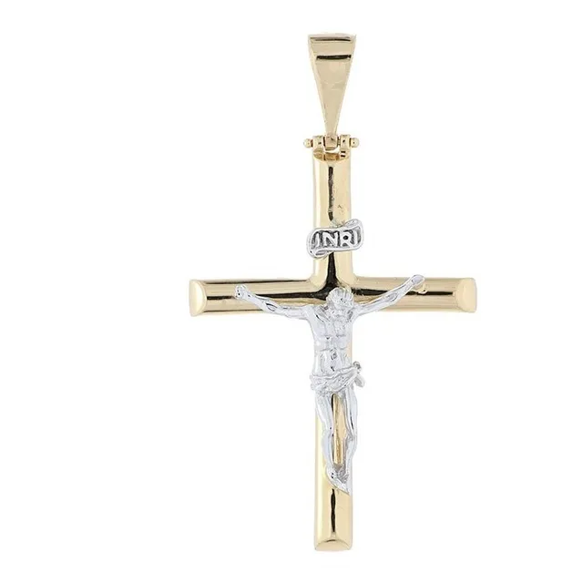 Dije Oro Amarillo Cruz Cristo Oro Blanco Di430