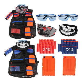 2 Sets Nerf Guns Chaleco Táctico Juguetes Outdoor Y 2 Sets Nerf Guns Chaleco Táctico Juguetes Outdoor Y