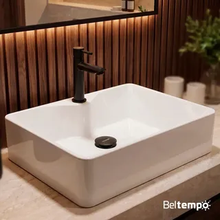 Beltempo Cuba Pia de Apoio Sobrepor Retangular 48x37 Branca Banheiro