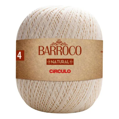Linha Cordão Barbante Barroco Natural Círculo Nº4 - 700g Cor 4 Fios