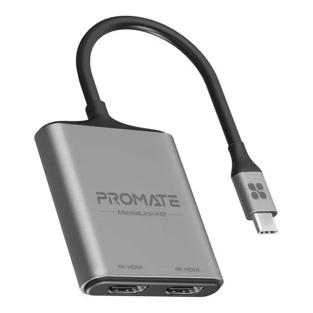 Adaptador Promate Medialink-h2 Usb-c A Dual Hdmi 4k