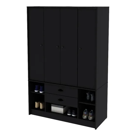 Ropero 4 Cuerpos Libe40 Centro Estant Negro