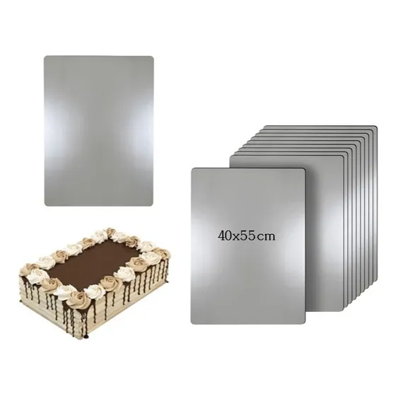 5 Cake Boards Retangular 40x55cm Mdf 3mm Base P/ Bolos Frios