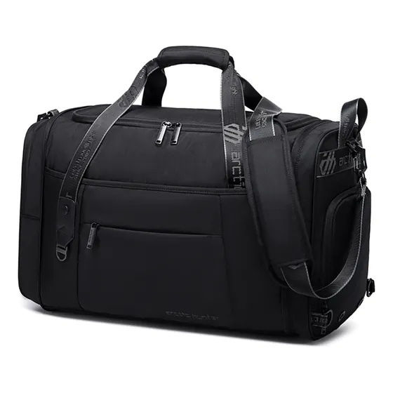 Maletin 2 En 1 Gimnasio Bolso Viaje Arctic Hunter LX00021 Color Negro Liso