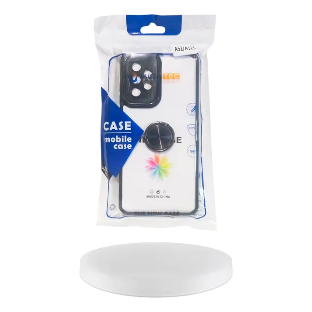 Case Transparente Cromado + Mica Vidrio Samsung A52-a52s Neg