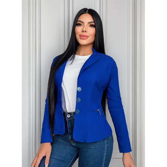 Blazer Elegante Dama Chaqueta Abrigo Bengalina / Impoluz