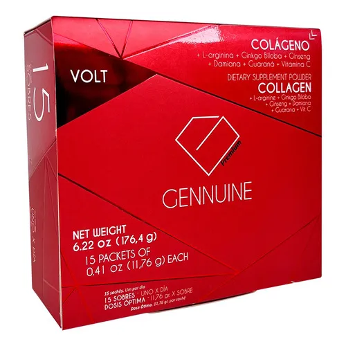 Colageno Hidrolizado Energizante Volt - Gennuine X 15 Sobres Sabor Mango