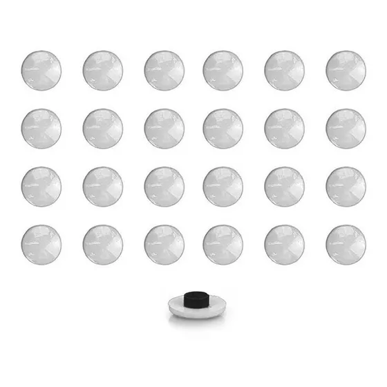 Imãs Enfeite De Geladeira E Painel Botão Branco - 24 Unid