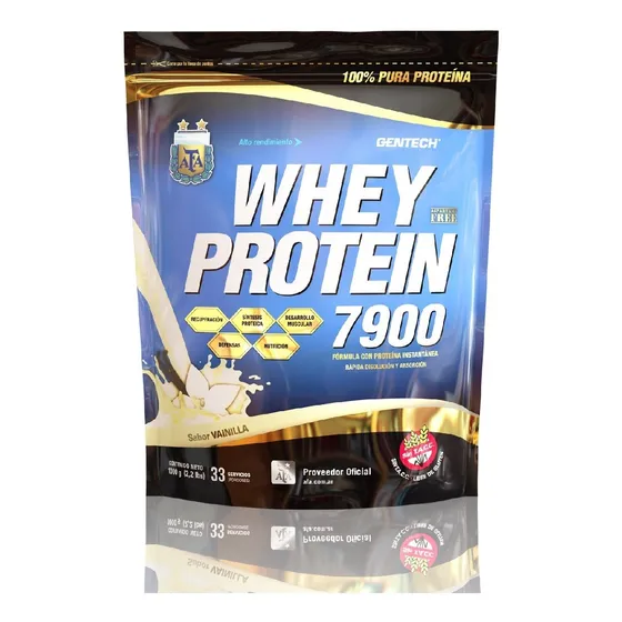 Suplemento En Polvo Gentech Whey Protein 7900 Sabor Vainilla De 1000g