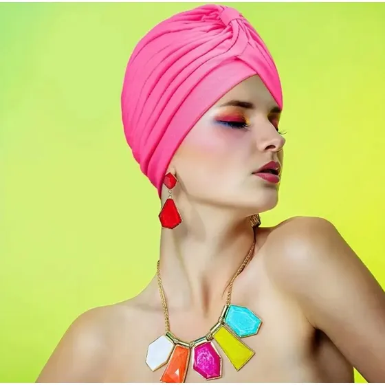 Gorro Turbante De Mujer Elastico Plisado Moda Quimioterapia