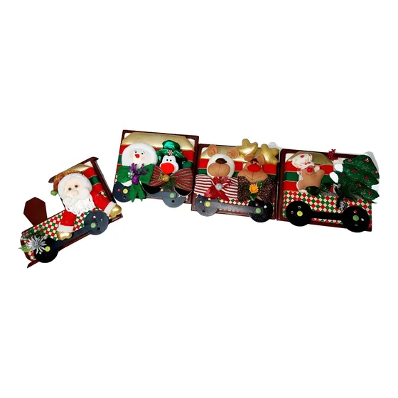 Tren Navideño 4p Arbol Nieve Papa Noel - Patchwork Country 