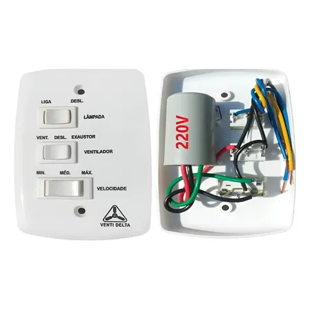 Chave De Parede Para Ventilador De Teto Venti-delta 220 V 220