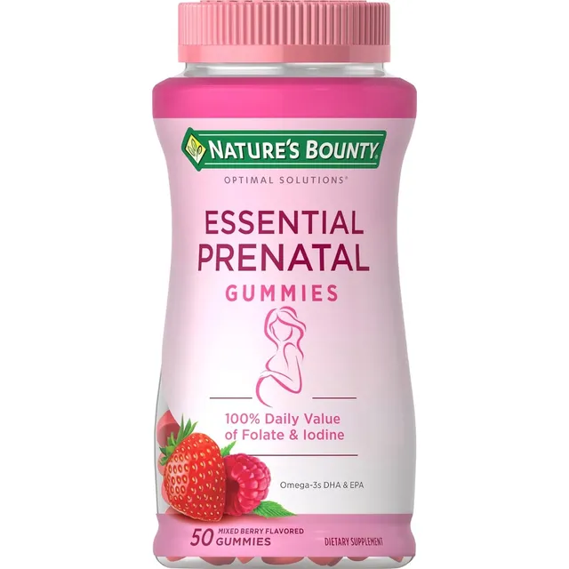 Multivitamínico Prenatal Esencial Nature's Bounty 50 Gomitas Fresa