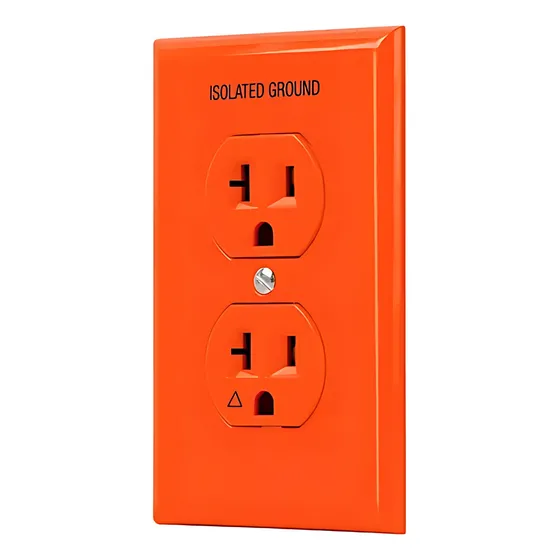 Contacto Duplex 20a 127v Tierra Aislada Naranja Industrial